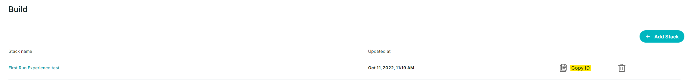 Copy ID button in the journey list